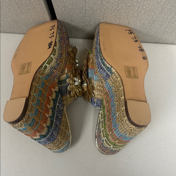 Azalea Wang Moyna Floral Embellished Platform Wedge Sandals Size 7.5 NWOB - Picture 9 of 11